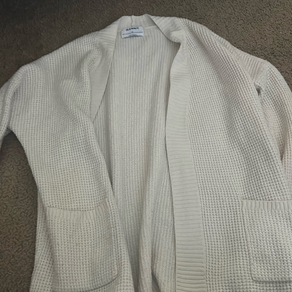 cream cardigan